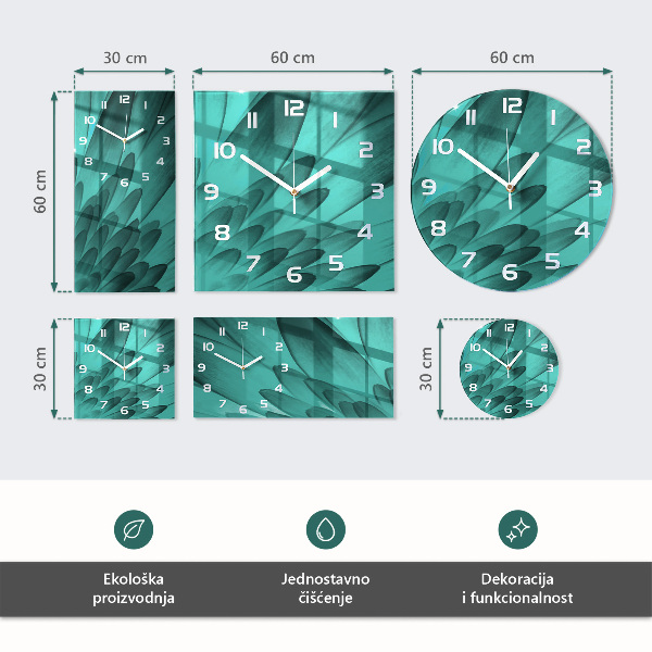 Ceas rotund de perete din sticlă Cafea