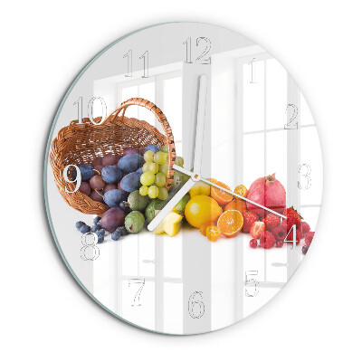 Ceas rotund de perete din sticlă Fructe