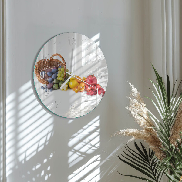 Ceas rotund de perete din sticlă Fructe