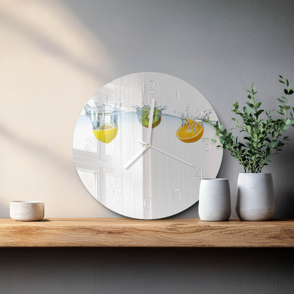 Ceas rotund de perete din sticlă Kiwi