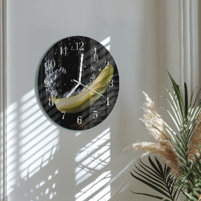 Ceas rotund de perete din sticlă Banană