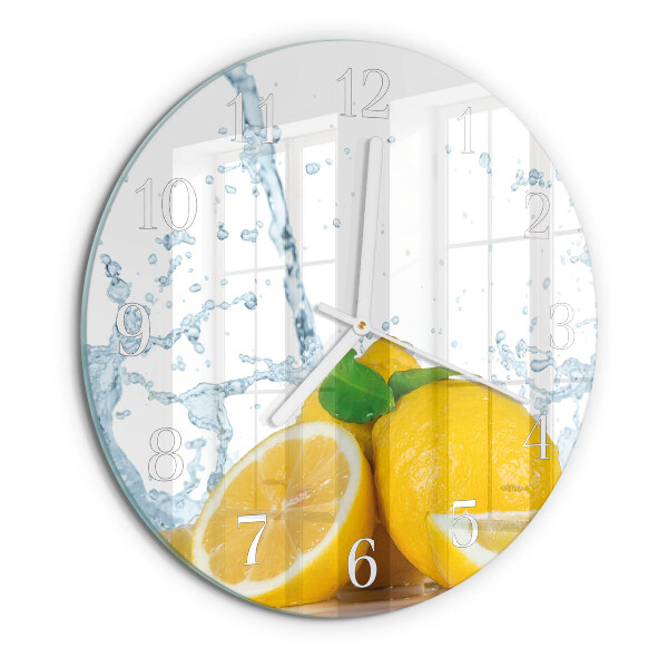 Ceas rotund de perete din sticlă Citric