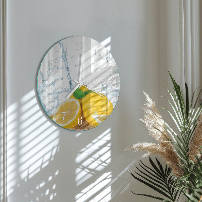 Ceas rotund de perete din sticlă Citric