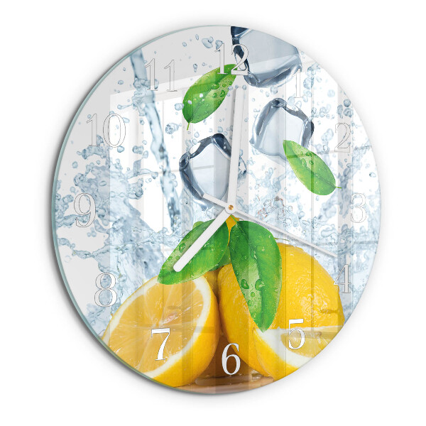 Ceas rotund de perete din sticlă Citric