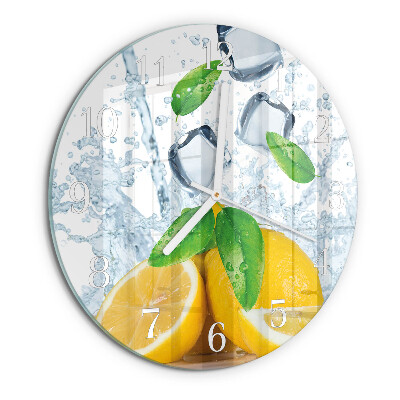 Ceas rotund de perete din sticlă Citric