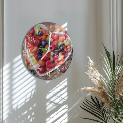 Ceas rotund de perete din sticlă Fructe