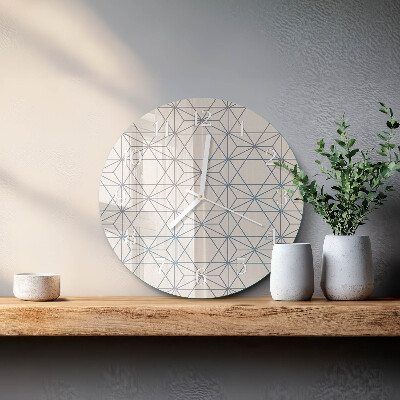 Ceas rotund de perete din sticlă Model geometric