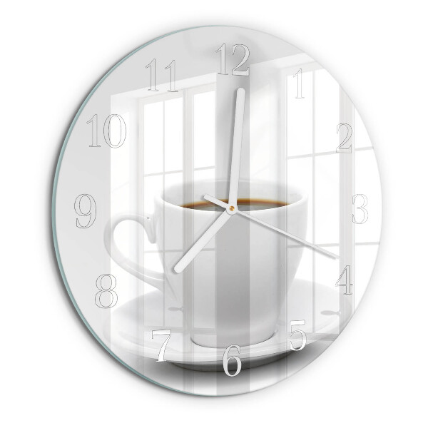 Ceas rotund de perete din sticlă Ceașcă de cafea