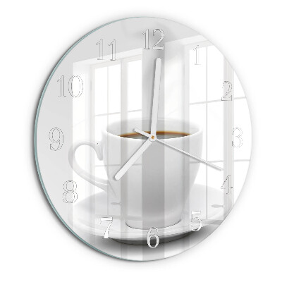 Ceas rotund de perete din sticlă Ceașcă de cafea