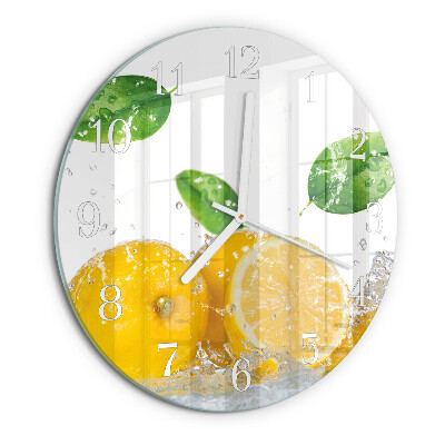 Ceas rotund de perete din sticlă Citric