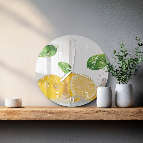 Ceas rotund de perete din sticlă Citric