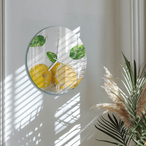 Ceas rotund de perete din sticlă Citric
