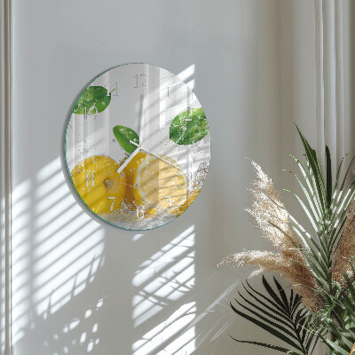 Ceas rotund de perete din sticlă Citric