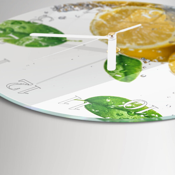 Ceas rotund de perete din sticlă Citric