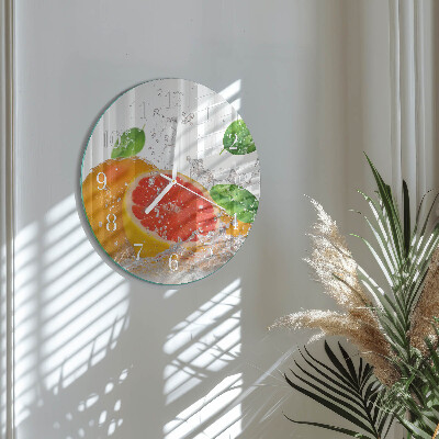 Ceas rotund de perete din sticlă Grapefruit