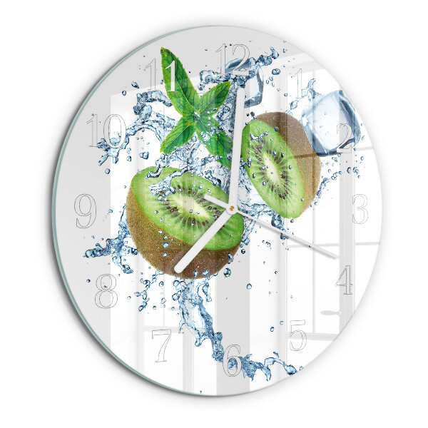 Ceas rotund de perete din sticlă Kiwi
