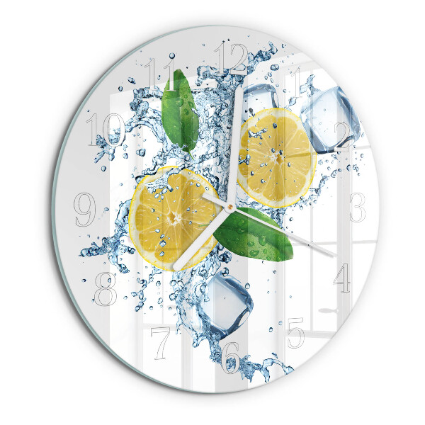 Ceas rotund de perete din sticlă Citric