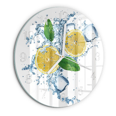 Ceas rotund de perete din sticlă Citric
