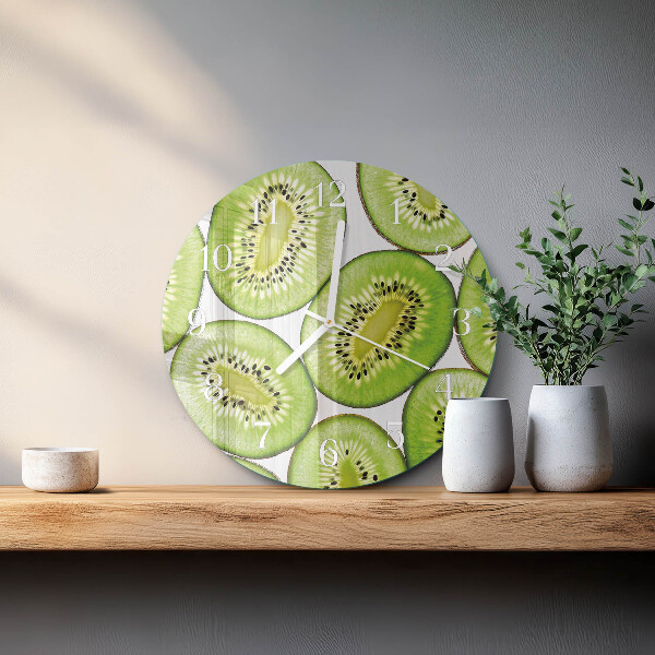 Ceas rotund de perete din sticlă Kiwi