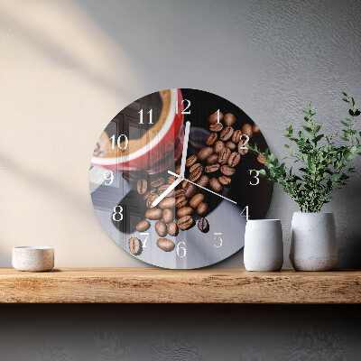 Ceas rotund de perete din sticlă Ceașcă de cafea