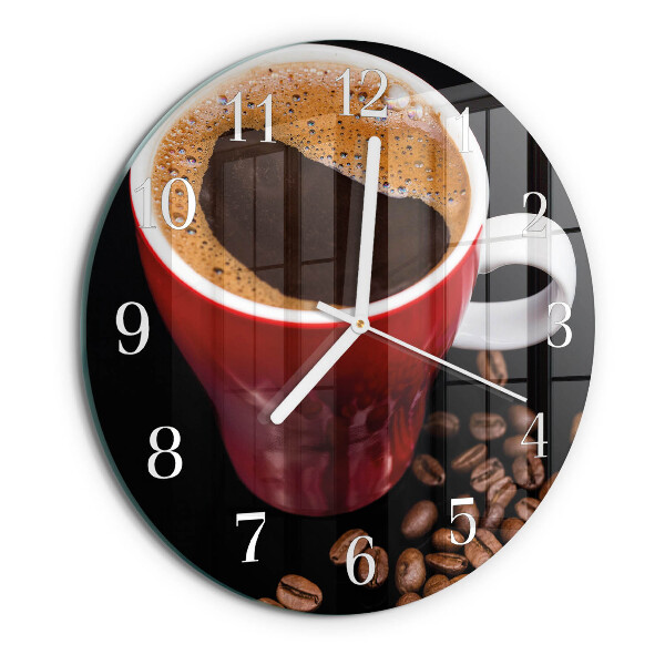 Ceas rotund de perete din sticlă Ceașcă de cafea
