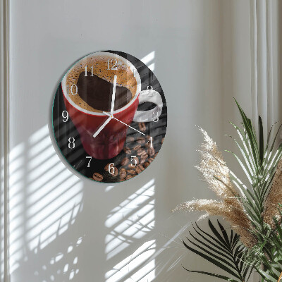 Ceas rotund de perete din sticlă Ceașcă de cafea