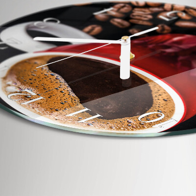 Ceas rotund de perete din sticlă Ceașcă de cafea
