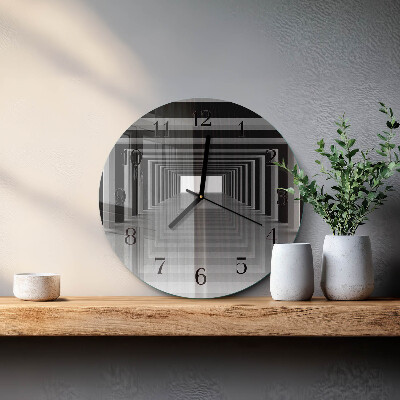 Ceas din sticlă rotund Tunel 3D