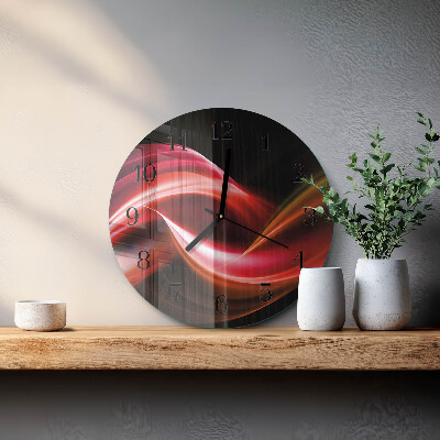 Ceas din sticlă rotund Linii abstracte
