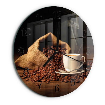 Ceas din sticlă rotund Boabe de cafea