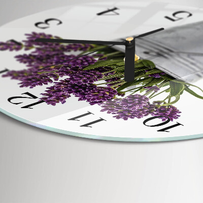 Ceas din sticlă rotund Lavandă