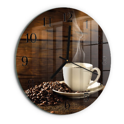 Ceas din sticlă rotund Cafea
