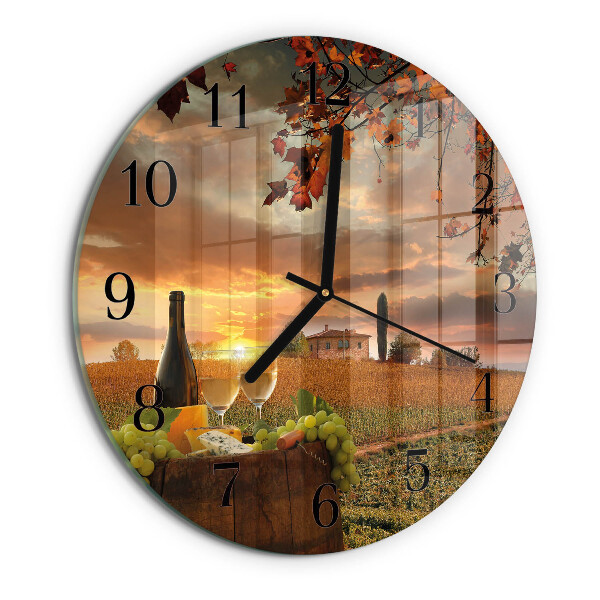 Ceas din sticlă rotund Vinul Naturii