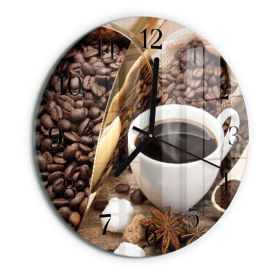 Ceas din sticlă rotund Cafea