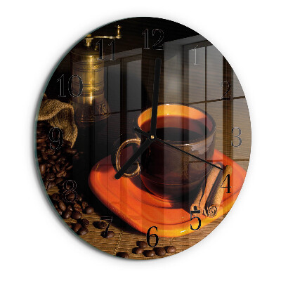 Ceas din sticlă rotund Cafea