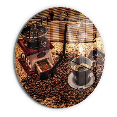 Ceas din sticlă rotund Boabe de cafea