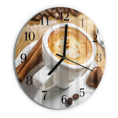 Ceas din sticlă rotund Cafea