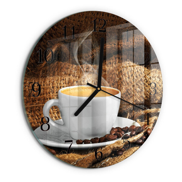 Ceas din sticlă rotund Boabe de cafea