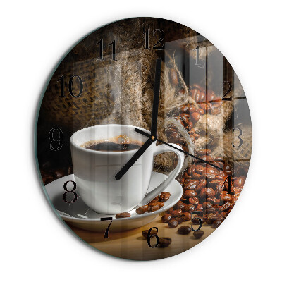 Ceas din sticlă rotund Cafea