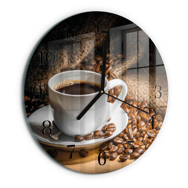 Ceas din sticlă rotund Cafea