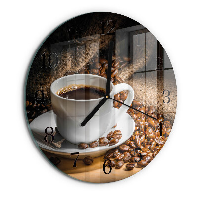 Ceas din sticlă rotund Cafea