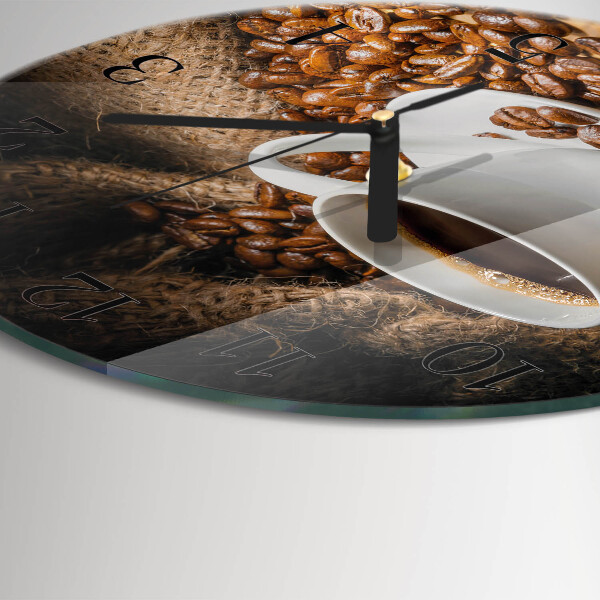 Ceas din sticlă rotund Cafea