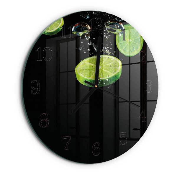 Ceas din sticlă rotund Lime