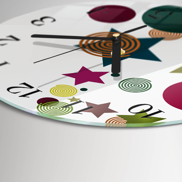 Ceas din sticlă rotund Stele