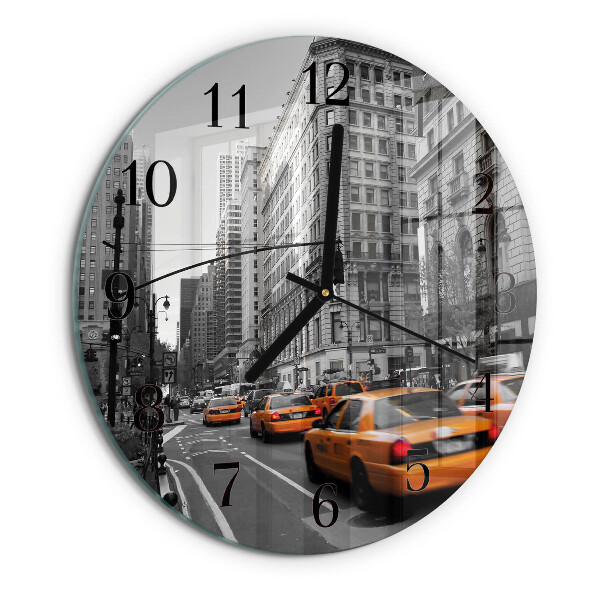 Ceas din sticlă rotund Taxi din New York