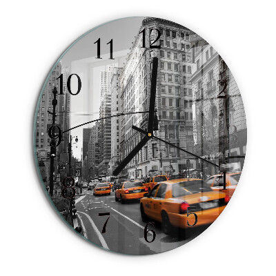Ceas din sticlă rotund Taxi din New York