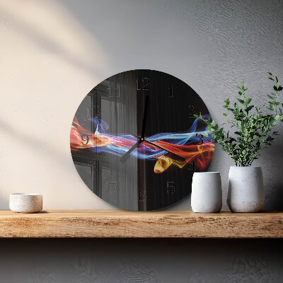 Ceas din sticlă rotund Fum abstract