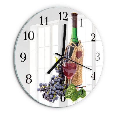 Ceas din sticlă rotund Struguri pentru vin