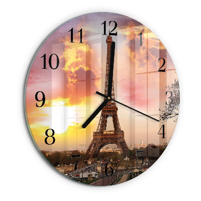 Ceas din sticlă rotund Turnul Eiffel din Paris
