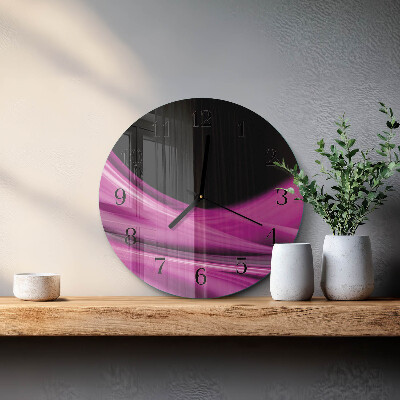 Ceas din sticlă rotund Linii abstracte